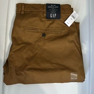 Gap Essential Khaki Athletic Pants | GapFlex | 38 X 36 | Color: dark gold khaki